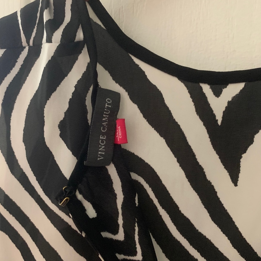 Vince Camuto Black & White Zebra Top